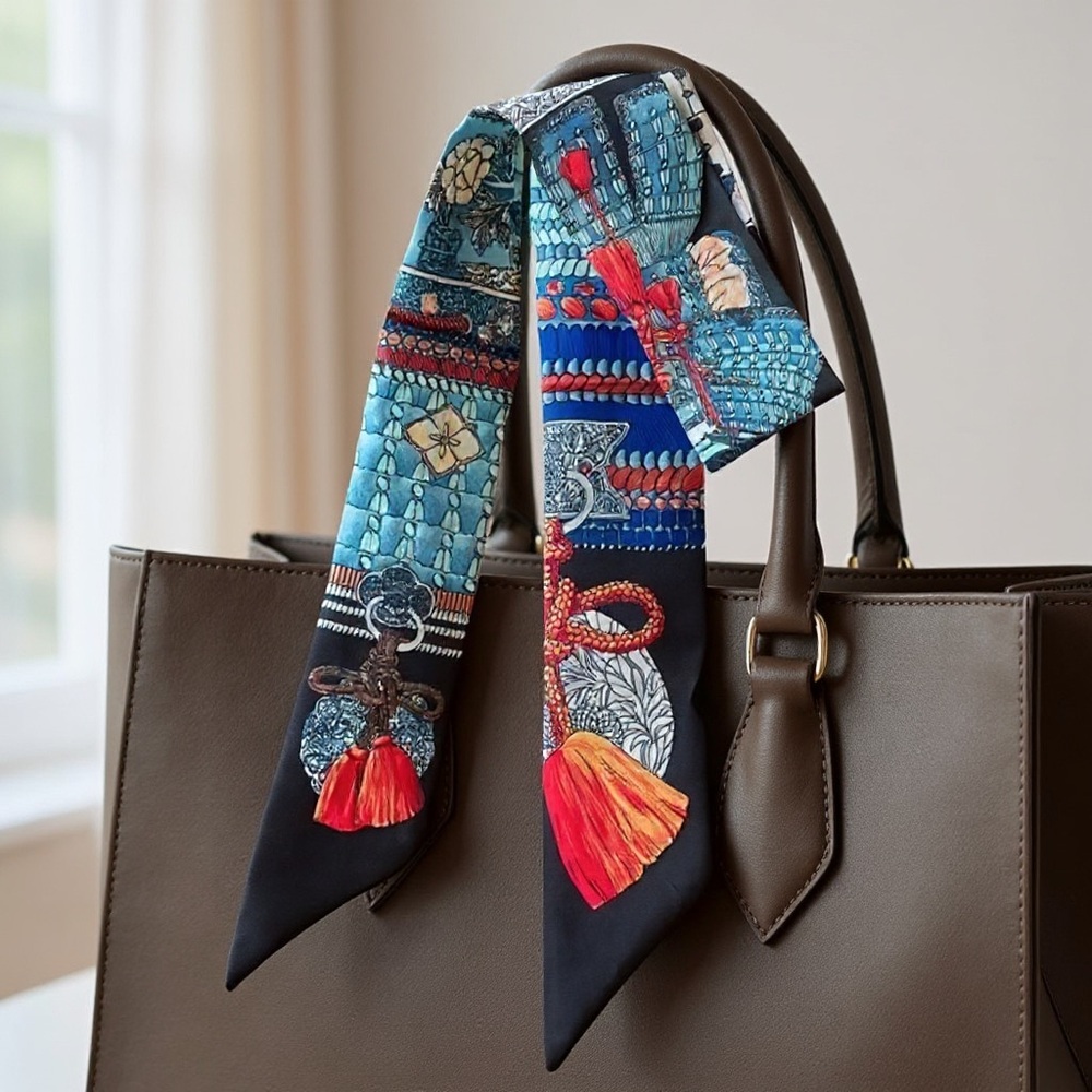 Versatile scarf / Twilly double layer - Picture 2 of 6